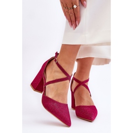 WS1 Fashionabla Glitter Pumps På Fuchsia Galaxy Heel rosa 1