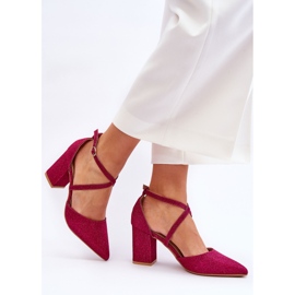 WS1 Fashionabla Glitter Pumps På Fuchsia Galaxy Heel rosa 2