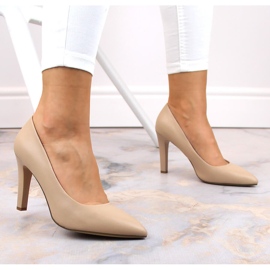 Kvinnors beige kaffe högklackade pumps Sergio Leone 1446 2