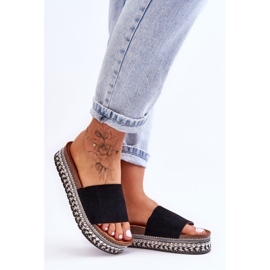 WR1 Damtofflor i slät mocka Svart Hayen 2